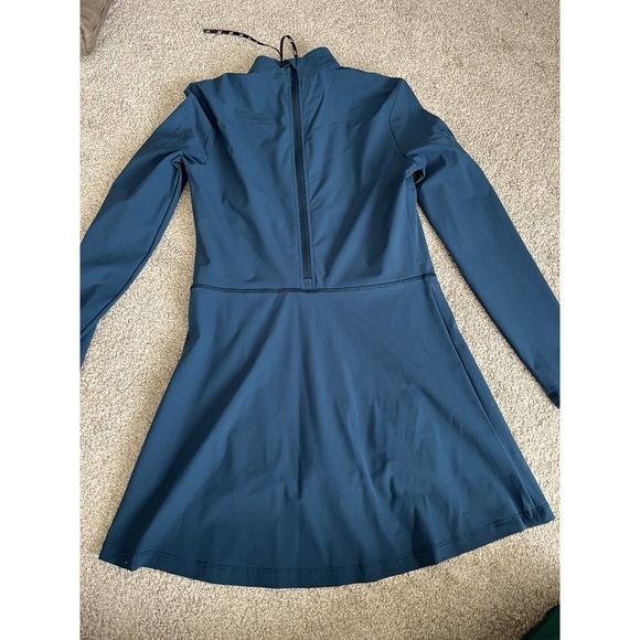 Bad Birdie Ivy League Mock Neck Long Sleeve Mini Golf Dress Lined Blue Small - Picture 6 of 13